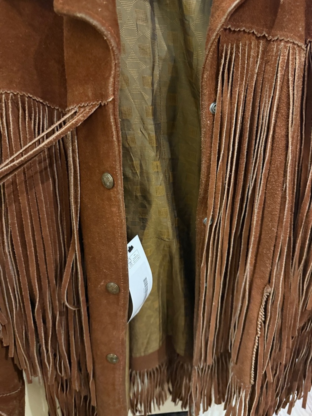 Fringed Suede Jacket - Brown. Vintage. - Picture 6 of 14